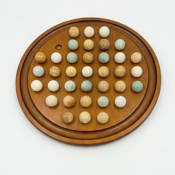 Arolly Other - 37 Hole Wooden Marble Solitaire Game